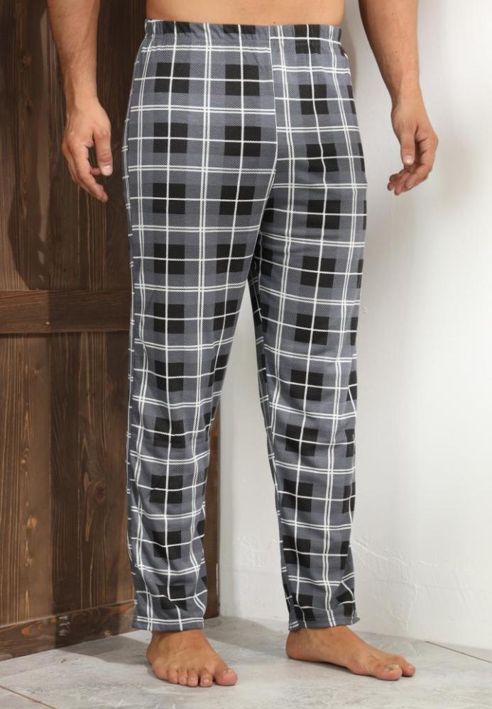 Pantaloni de Pijama ,Barbati,Culoare Gri Inchis cu Negru,Engros